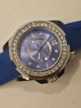 Allen Lyle Women Wristwatch Blue Dial Crystal Rhinestone Accent Watch
